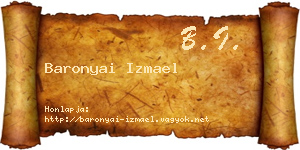 Baronyai Izmael névjegykártya